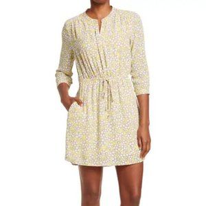 DR2 by Daniel Rainn Split Neck Dress in Yellow (Size XS) Floral Spring